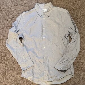 Calvin Klein Men's White and Black Checkered Shirt